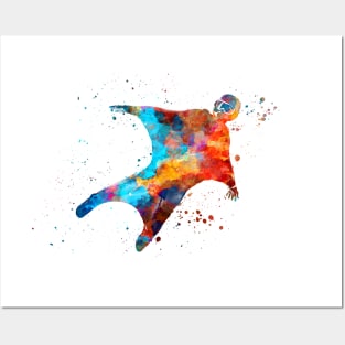 Man with wings in watercolor Posters and Art